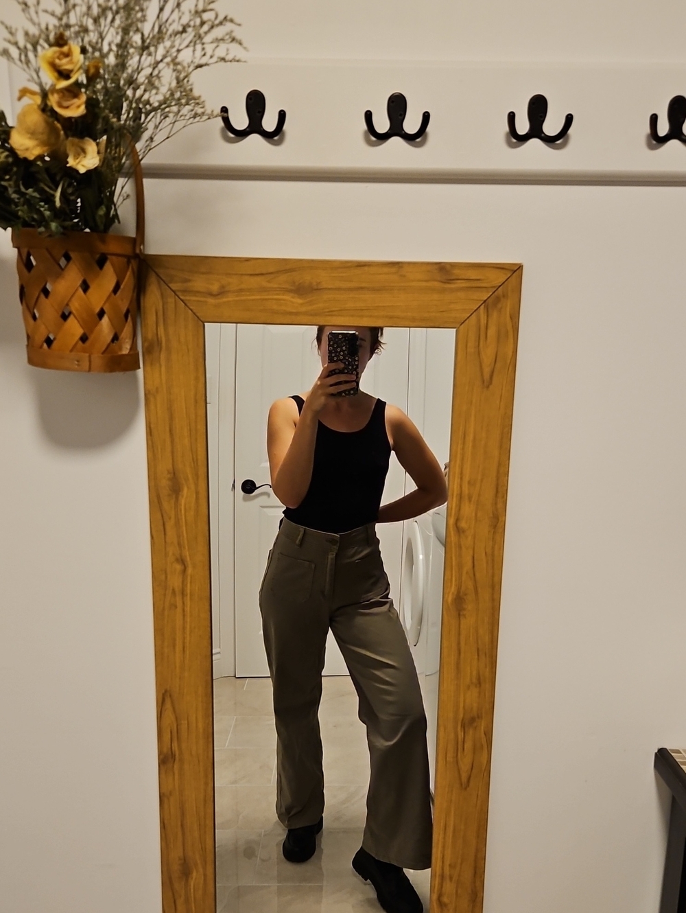 Oat New York High-Rise Wide-Leg Pants in Olive